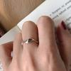 Nuevo Anillo de Amor Personalizado Estilo Coreano para Mujer, Anillo Abierto Retro con Forma de C, Anillo de Dedo Índice de Ola con Perla Redonda, Moderno