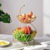 Plato de Frutas de Lujo Ligero para el Hogar, Sala de Estar, Adornos para Mesa de Centro, Plato para Dulces, Plato para Colocar Snacks, Plato de Frutas de Alta Gama de Varias Capas, Recepción