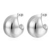 Pendientes redondos huecos de acero inoxidable de alta calidad, pendientes geométricos sencillos de moda de acero de titanio para mujer, pendientes al por mayor