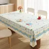 Nova toalha de mesa quadrada xadrez estilo creme, à prova d'água, à prova de óleo, resistente ao calor, lavável, pano de mesa de PVC estilo ins para uso doméstico, mesa de centro