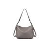 Bolsa Feminina de Couro Genuíno Transfronteiriça, Novo Modelo Popular, Bolsa de Ombro de Grande Capacidade para o Dia a Dia, Bolsa Simples de Couro Genuíno de Cor Sólida