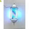 Lámpara Giratoria de Peluquería Peluquería Led Giratoria Iluminadora Salón de Peluquería Exterior Retro Simple Lámpara de Palacio Colgante de Pared Caja de Luz Impermeable Fabricante