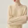 Ligero, suave, pegajoso~%Cachemira%Seda! Suéter de punto grueso fino de cuello redondo suelto para mujer, suéter sin costuras estilo perezoso