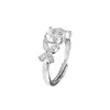 Anel Borboleta de Um Quilate para Mulheres, Doce e Fresco, Anel Brilhante de Zircônia Diamantada para Dedo Indicador, Anel Aberto de Luxo Leve de Nicho Totalmente Cravejado com Zircônia Diamantada