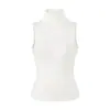 Lyocell Tencel Estilo Desejo Puro Garota Apimentada Regata de Gola Alta com Ombros Estreitos Moda Versátil Europeu e Americano Slim-Fit Roupa de Baixo Camisa Base para Mulheres