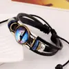 Joyería punk Nueva Hora pulsera de gema joyería de exportación de comercio exterior pulsera de cuero tejido pulsera de piel de vaca
