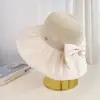 Chapéu de Pescador Respirável de Proteção Solar de Verão Feminino com Costura de Strass e Design Vazado, Chapéu para Viagem ao Ar Livre, Férias na Praia