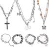 Cadena de conexión de acero inoxidable, cadena plana, hecha a mano, accesorios de joyería DIY, pulsera, collar, cable de extensión, material al por mayor