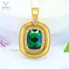 Pendente de Vidro Estilo Hong Kong Retro Aiyu Colar Imitação Esmeralda Rubi Transfronteiriço Transmissão Ao Vivo Atacado S5111807