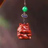 Pendant Accessory Ornament de Hipopótamo de Palo de Rosa y Sándalo Verde Tallado a Mano