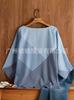 [Nuevo el 0418] Línea de Comercio Exterior Transfronterizo Sarga Elegante Simple Manga Larga Estampado Digital Camiseta para Mujer de Primavera y Otoño Nueva