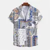 2026 Camisas Masculinas Europeias e Americanas Novas Mais Vendidas Transfronteiriças Estampa Digital 3D Moda Casual Camisas Havaianas de Manga Curta