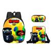 Nuevo Conjunto de Mochila Cubo Salvaje Combinación Dibujos Animados Poliéster Capa Única Estuche para Bolígrafos Bolso de Hombro Mochila Fabricante Venta al por Mayor Caliente