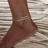 Dongguan titanio acero primera joyería cadena hueso de serpiente oro 18K simple europeo y americano acero inoxidable tobillera mujeres no se decolora transfronterizo al por mayor