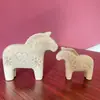 Material de Pintura DIY Embryón de Madera para Comestibles Adornos de Animales Lindos Decoración de Escritorio para el Hogar Embryón Blanco Embryón Rugoso Original