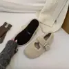 Zapatos peludos de estampado de leopardo para mujer, nuevos mocasines cálidos Otoño e Invierno 2025, zapatos de algodón afelpado Mary Jane