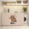 Capivara Fofa Lavatório Gabinete de Banheiro Cortina de Cobertura Cortina de Cobertura para Armário de Armazenamento Prateleira com Cortina Armário de Sapatos Cortina à Prova de Poeira