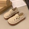 Sandálias Birkenstock com Plataforma e Solado Grosso para Mulheres, Novo Estilo Verão 2026, Tamancos de Uso Duplo, Retrô, Adequados para Combinar com Saias, Sapatos Baixos Fechados