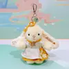 Vestido Original Wendy Rabbit Estilo Chino Nuevo Colgante de Felpa de 6.5 pulgadas Llavero de Conejito Estilo Antiguo Pequeño Regalo