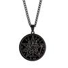Hip-hop Hip-Hop Estrella de Cinco Puntas Europea y Americana Sello de Salomón Cábala Amuleto Colgante Collar de Acero Titanio para Hombre y Mujer
