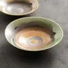 Cuenco Redondo con Patas Puntiagudas, Crackelado Hielo, Baño de Oro, Cocido en Horno, del Fabricante, Cuenco de Cerámica para Sopa Doméstico, Cuenco Grande, Cuenco para Hotel Comercial, Cuenco para Ensalada, Vajilla