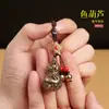 Chaveiro de Latão Cabacinha Oca de Cobre Pingente de Sorte e Paz Acessório de Carro para Homens e Mulheres Chaveiro de Carro Cabacinha de Peixe