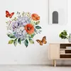 Nuevas calcomanías florales de hortensia en estilo minimalista moderno, pegatinas decorativas de pared, amapolas pintadas, autoadhesivas