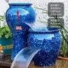 Filtro Paisajismo Juego Completo de Adornos Cerámicos para Estanques de Peces Maceta de Cerámica Tanque de Peces Antiguo Agua Circulante Piscicultura Agua Corriente Cascada