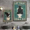 Pôsteres Retrô Mais Vendidos da Amazon, Animais de Desenho Animado, Gatos, Pinturas em Placa de Alumínio Estanhado, Pôsteres, Pinturas Decorativas Transfronteiriças para Casa Banheiro