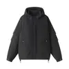 Chaqueta de Trabajo con Capucha de Plumas para Hombre Invierno Nuevo Estilo Exterior Cortavientos Chaqueta de Montañismo Ropa de Abrigo Cálida Holgada