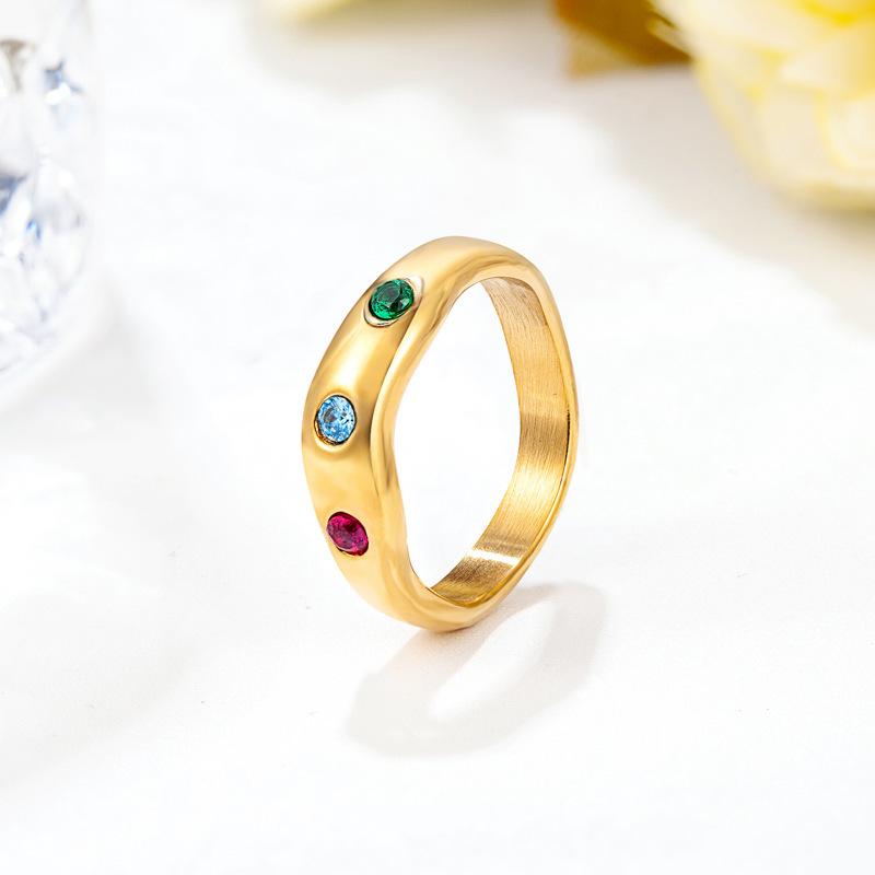 简约ins锆石不掉色指环