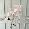5 Lirios Artificiales con Cinta Adhesiva, Decoraciones para Pasillo de Boda Impresas en 3D, Flores Falsas para Decoración del Hogar y Hotel
