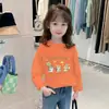 Camiseta Casual de Algodón con Dibujos Animados para Niños, Nuevo Estilo Primavera y Otoño, Versátil Holgada de Manga Larga Versión Coreana para Niñas, Camiseta Básica de Moda