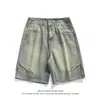 Verano 2026 Nuevo Estilo Americano Retro Corte Holgado Pantalones Cortos de Mezclilla Tendencia de Moda Juvenil Pantalones Rectos Casuales para Hombre