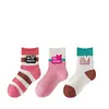 Calcetines de Malla Transpirable Finos para Niños Chongchong, para Primavera y Verano, en Colores Caramelo de Dibujos Animados para Niñas, Calcetines para Bebé de Caña Media