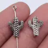12X10Mm 0,7g Prata Antiga Europeia e Americana Mais Vendida Acessórios de Joias Retrô Flores, Árvores, Cactos Contas com Furo Pequeno