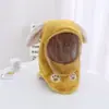 Gorro para niños, otoño e invierno, unisex, conjunto de gorro y bufanda, a prueba de viento, mascarilla protectora, cubreorejas, con capucha, gorro de peluche