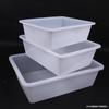 Cubeta de Plástico Rectangular Blanca de Plástico PE Estante para Hotel Restaurante con Cubeta Congelada Cubeta de Exhibición para Empaque de Cangrejos