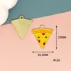 Bolsa de Expresión de Comida Accesorios DIY Hamburguesa Pizza Comida Aleación Colgante de Gota de Aceite Llavero Accesorios para Colgar Bolsas
