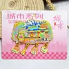 Serie YunnanAtracciones Culturales y Creativas ÚnicasXishuangbannaCiudad TurísticaSouvenirImanes de Refrigerador de Madera
