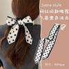 Estilo coreano Houndstooth Lenço de seda Cinto de cabelo Retro Elegante Gravata Rabo de Cavalo Arco Fita Headband Fita Estilo Mori