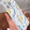 Fondo Azul Margarita Anti-Caídas Transparente Funda Adecuada para Serie Iphone15/16/17 Promax/14 Protección de Funda para Teléfono Móvil
