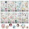8 Princesas 2 Colagem Menina Fofa Desenho Animado Criativo DIY Diário de Mão Decoração de Celular Caderno Adesivo à Prova d'Água