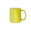 Caneca Dourada Eletrogalvanizada Copo de Cerâmica Sublimação Alça Dourada Xícara de Café Copo de Água Caneca Revestida para Transferência de Calor