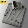 Camisa de Marca de Verano para Hombre Cuello Tencel Holgada Color Sólido Moda Botón Superior Bordado Manga Corta Delgada 2093