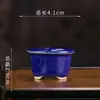 Maceta de barro morado vidriado para flores Zhang Zhicheng al por mayor creativa mini de tres patas boca redonda decoración de escritorio para suculentas y bonsáis YWX13