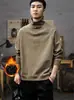 Camiseta de algodón de manga larga, gruesa, de peso pesado, con relieve y forro polar para invierno para hombre, nueva prenda exterior casual versátil de otoño/invierno 2026