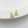 Ouro 14K Preenchido Retenção de Cor Zircônia Incrustada Série de Natal Pequenos Pingentes DIY Pulseira Colar Brincos Materiais para Fazer Joias Charms
