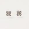 Pendientes de Trébol de Cuatro Hojas de Diamante Transparente con Aguja de Plata S925 Pendientes de Pedrería Compactos de Nueva Moda Pendientes de Nicho para Mujer Otoño e Invierno Pendientes de Lujo Ligero