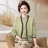Nuevo Conjunto de Dos Piezas Otoño/Primavera/Invierno para Madres, Corte Holgado, Cárdigan de Punto Adelgazante, Ropa Exterior Versátil